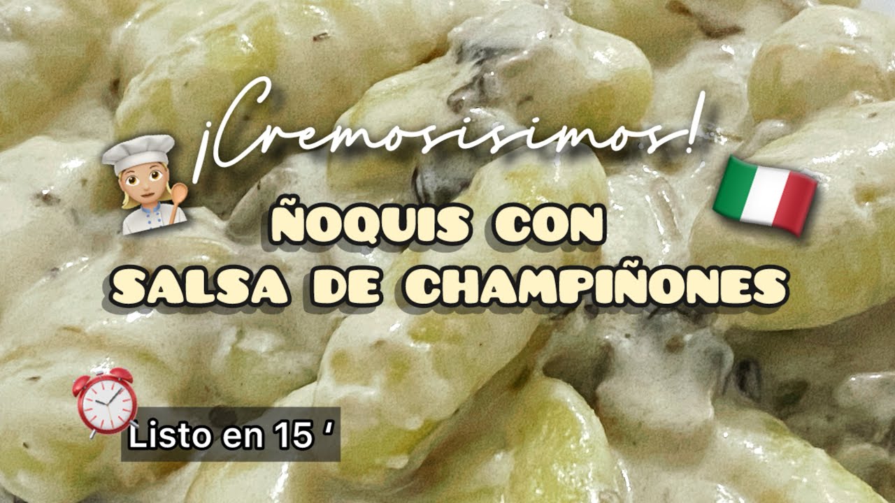 Ñoquis con salsa de champiñones | Receta fácil y cremosa en 15 min 🍄