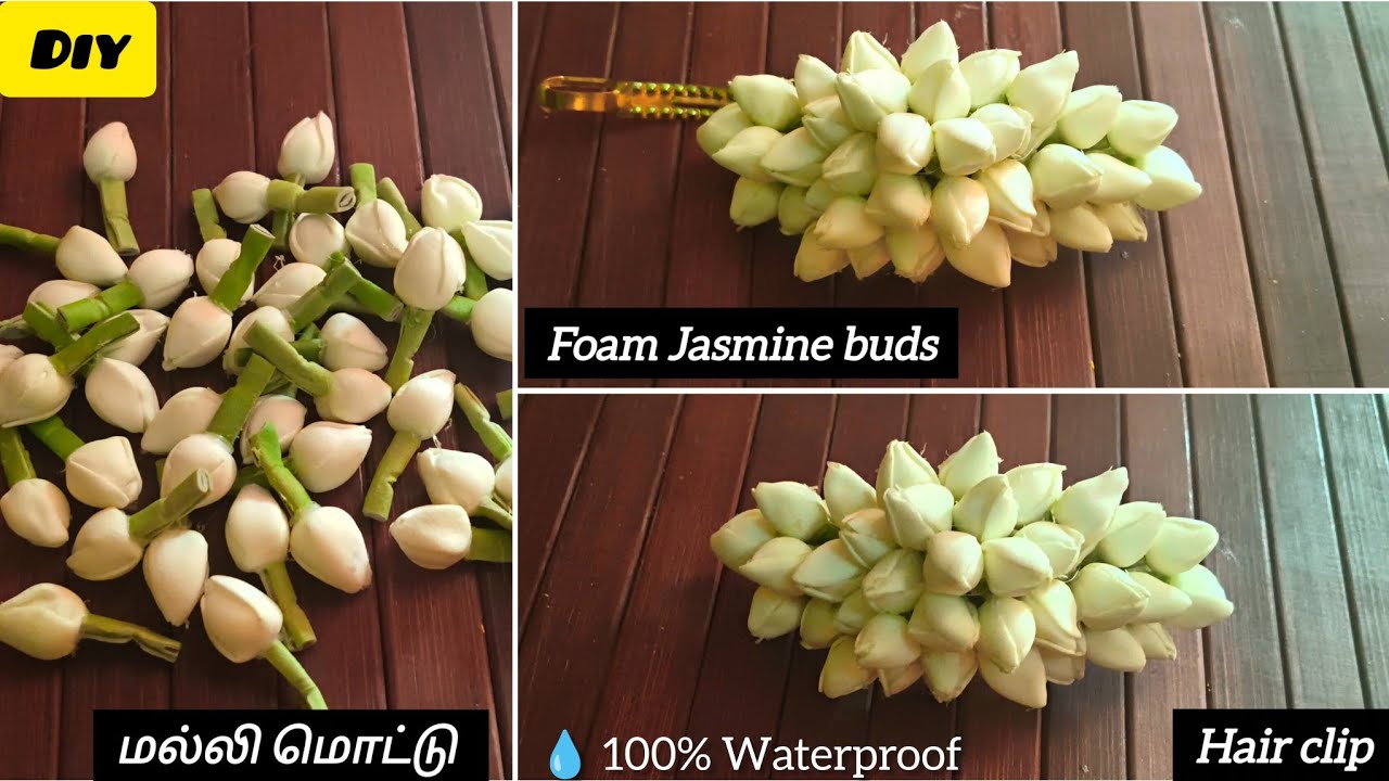 DIY Foam Jasmine Buds Hair Clip | Waterproof Malli Mottu Making