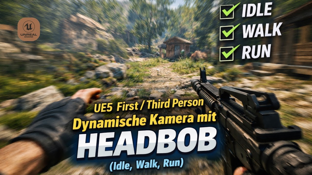 UE5 First/Third Person: Dynamische Kamera mit Headbob (Idle, Walk, Run)