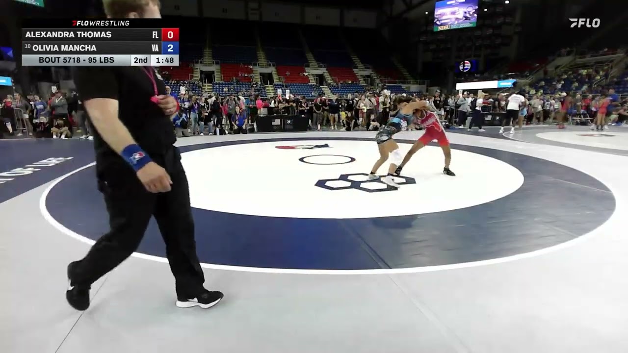 USMC Junior & 16U Nationals | 95 lbs Women&rsquo;s Freestyle R32 | Alexandra Thomas vs Olivia Mancha