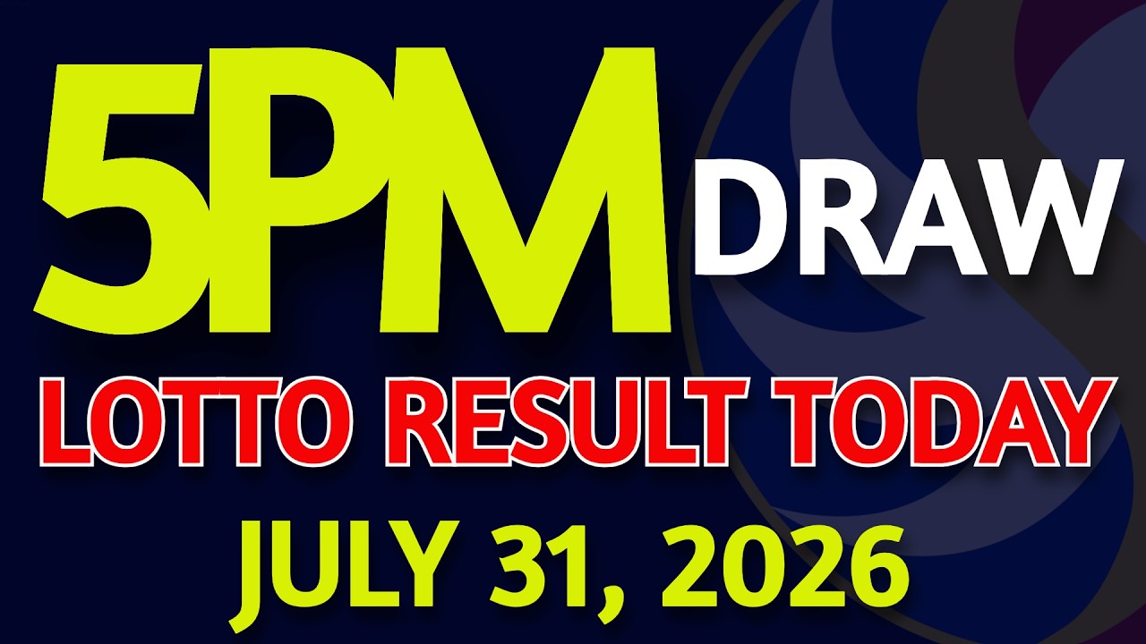 Lotto Result Today 5pm draw July 31, 2026 PCSO