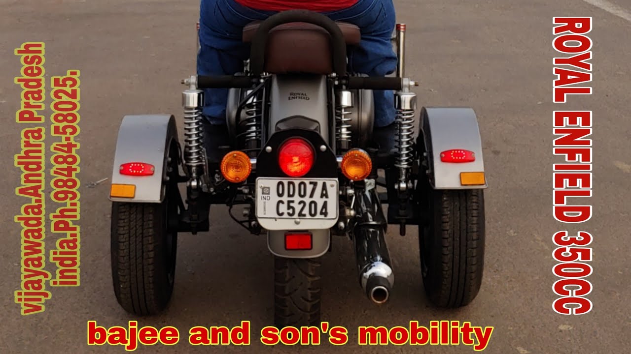 Royal Enfield modified for PHYSICALLY challenged people by BAJEE AND SONS MOBILITY VIJAYAWADA,A.P