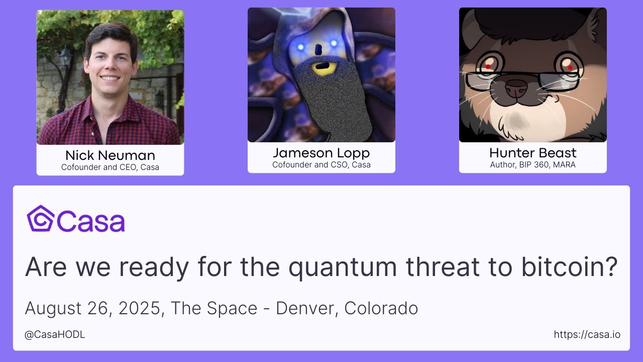 Bitcoin and the Quantum Threat panel - Community Night at The Space | Casa