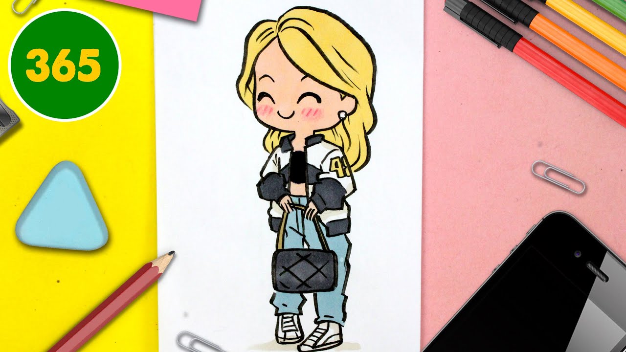 COMMENT DESSINER UNE FILLE KAWAII – Dessins kawaii facile - comment dessiner des personnages kawaii