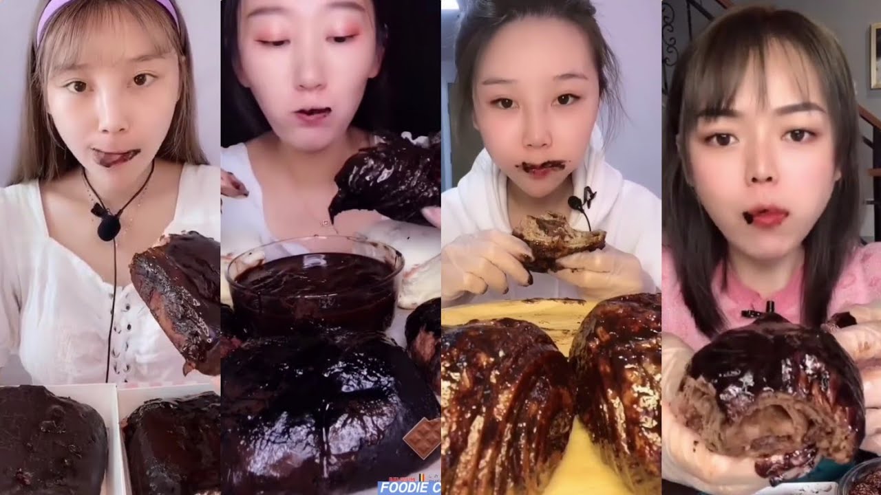 'DIRTY' CHOCOLATE PASTRY BREAD; 'Zang Zang Bao' (脏脏包)|| *Subtitled* ASMR Dessert Mukbang 디저트 먹방 吃播