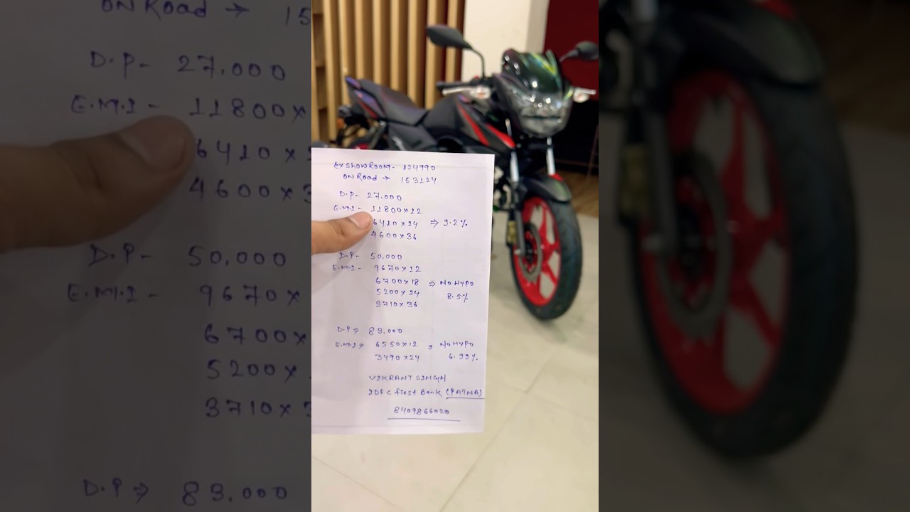 TVS Apache RTR 160 2V ☠️Down Payments & Monthly EMI ? #tvs #apache #shorts #trending #finance