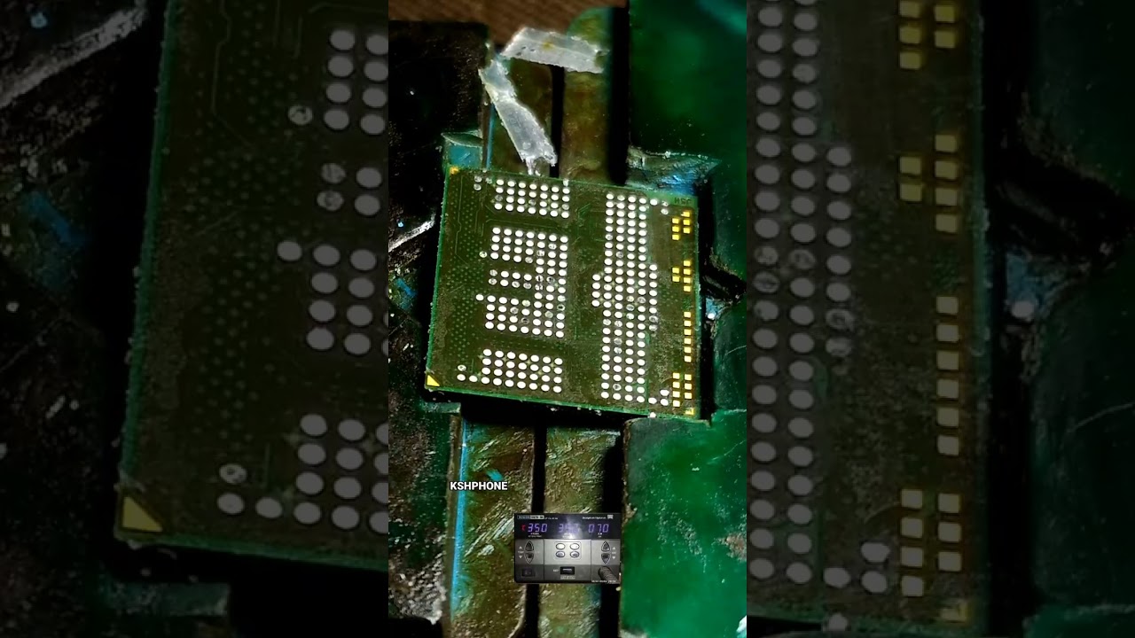 Latihan Re-balling Re-soldering clean glue CPU iC 🎵music original kshphone