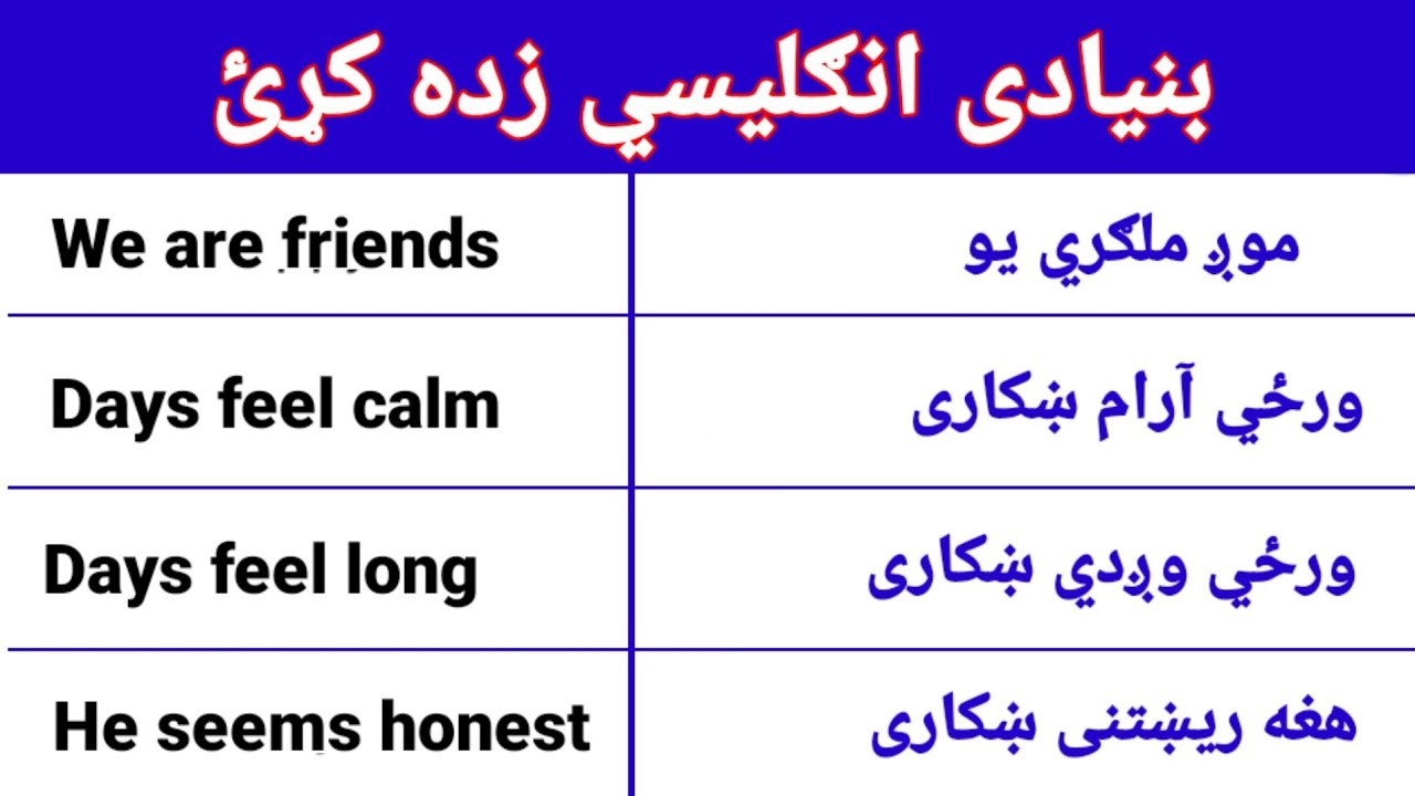 English sentences with pashto translation// #englishspeakingpractice