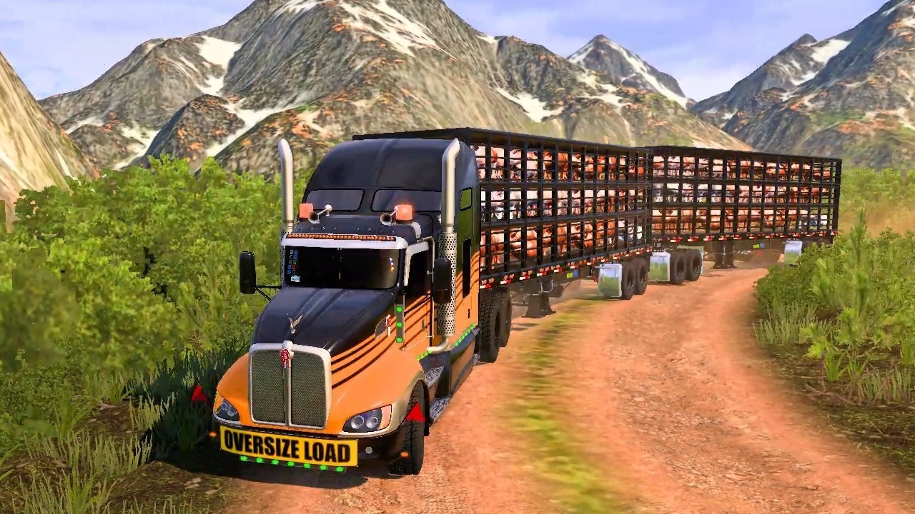 Truck: Kenworth T660. Trailer: Jaulas ganaderas. Carga: Cerdos 2026 03 11 21 27 15