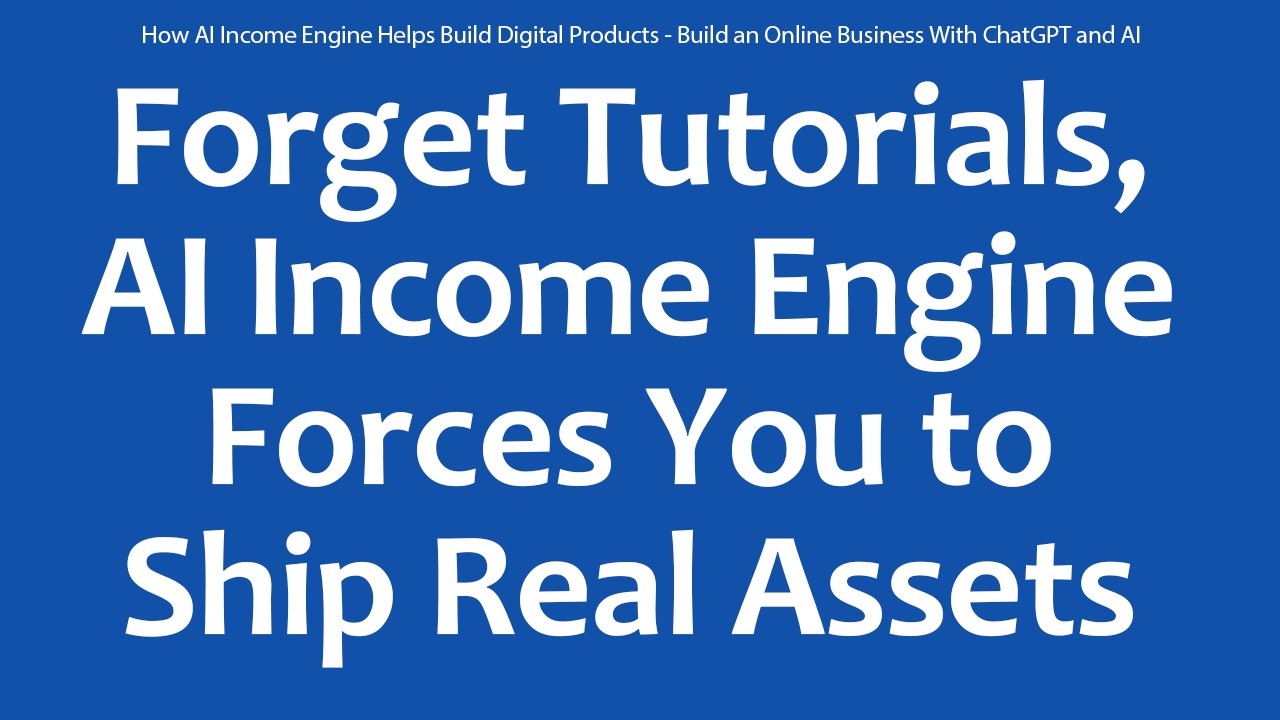 How AI Income Engine Helps Build Digital Products - Build an Online Business With ChatGPT and AI
