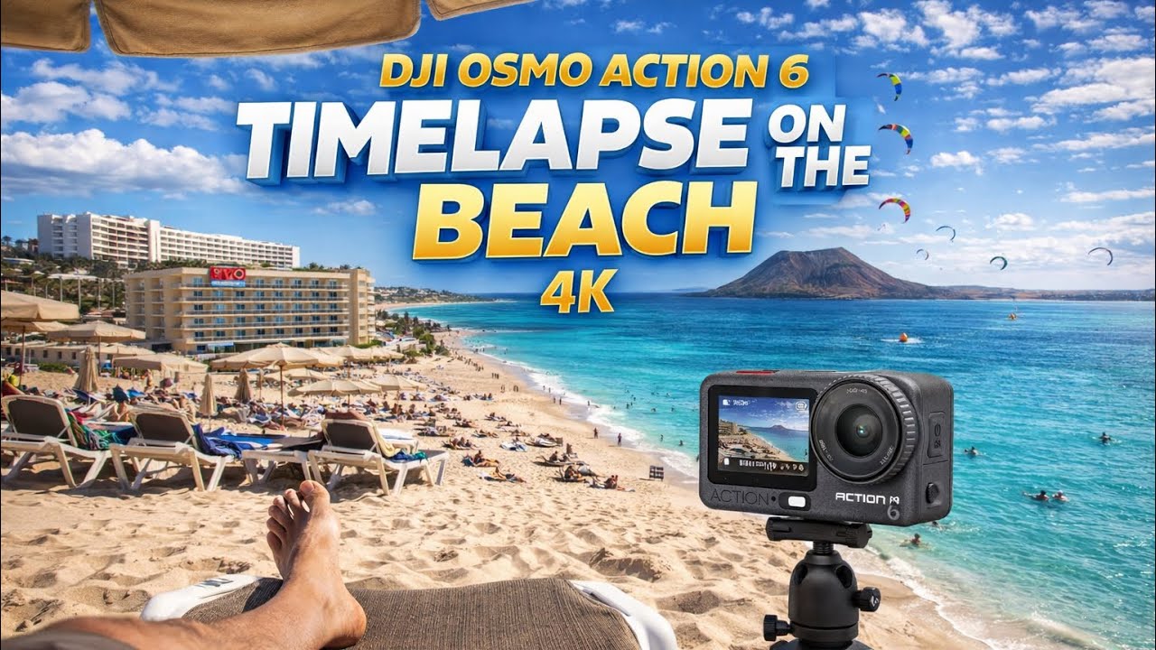 DJI Osmo Action 6 Timelapse Grandes Playa Riu Oliva Hotel 🏨 Corralejo Fuerteventura 