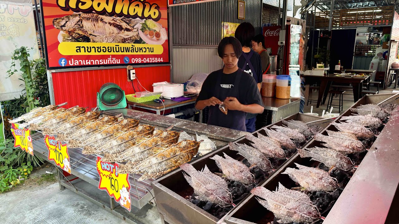 Amazing Fish Master! Grilled 200 Kg of Tilapia Fish with Spicy Thai Salad | Thai Street Food