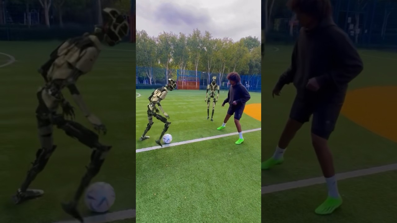 Made some friends to train with&hellip;🤖 #robot #football #viral