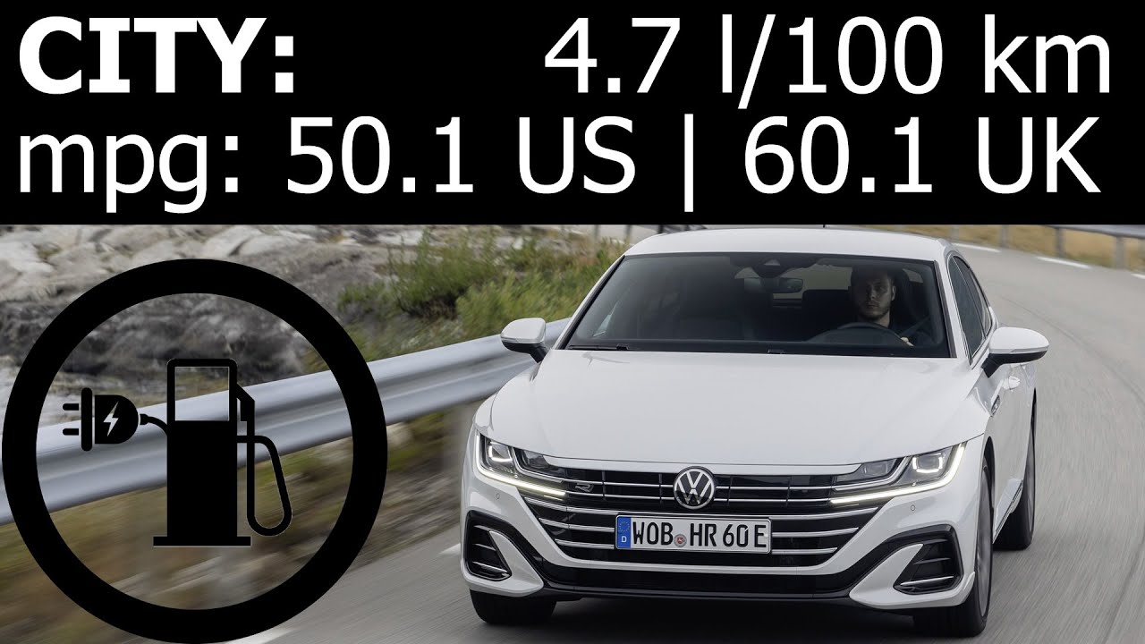 Volkswagen Arteon eHybrid: city fuel consumption (economy) with empty batteries at start mpg PHEV VW