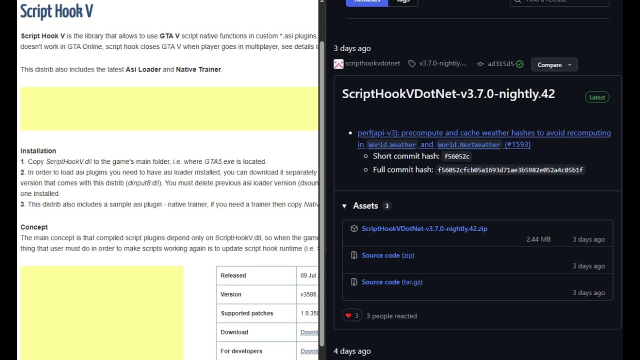 Install ScriptHookV and ScriptHookVDotNet ( 2025 ) for GTAV ( Mediafire )