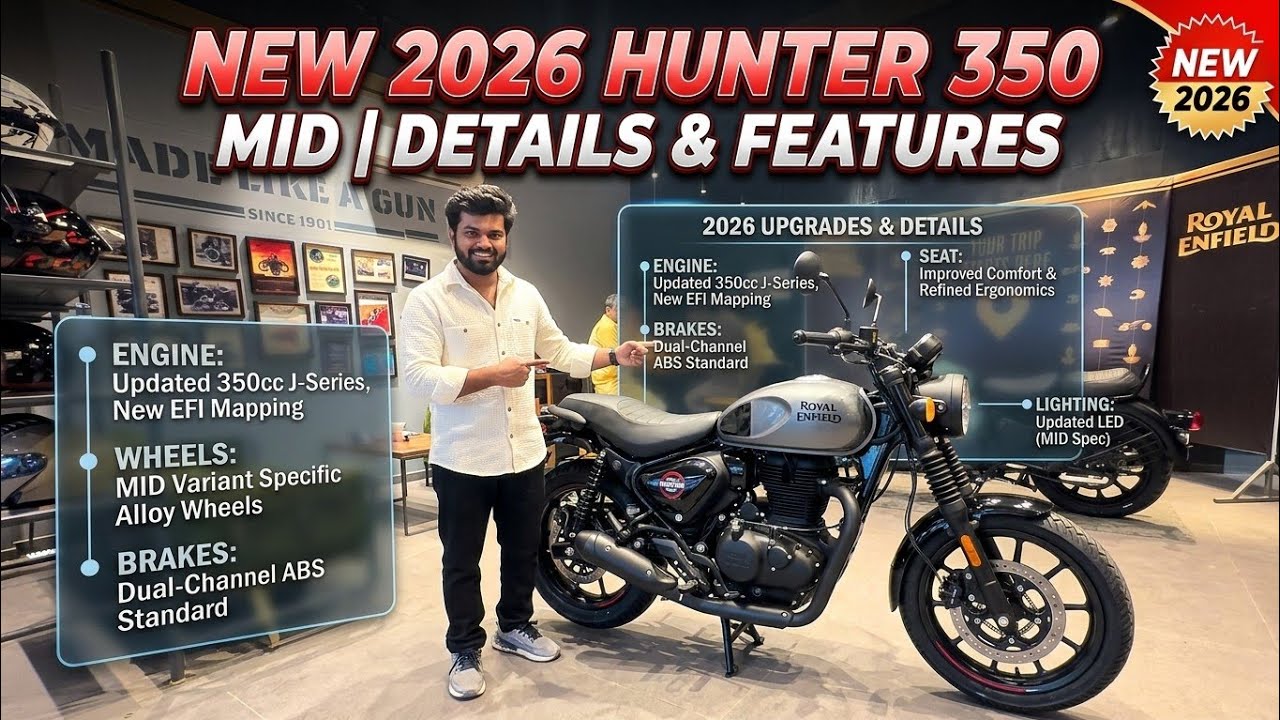 New Royal Enfield Hunter 350 2026 🔥 Mid Variant Full Review | Features, Real Mileage & On-Road Price
