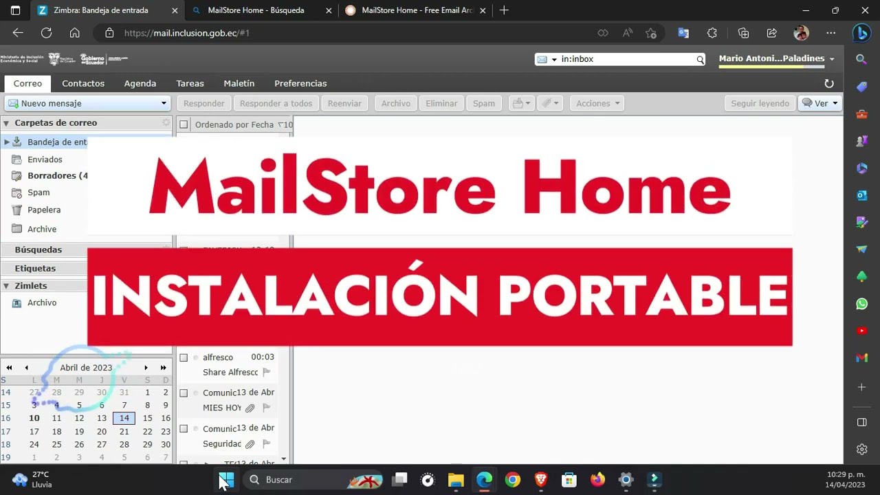 Parte 1 - Instalación de MailStore Home