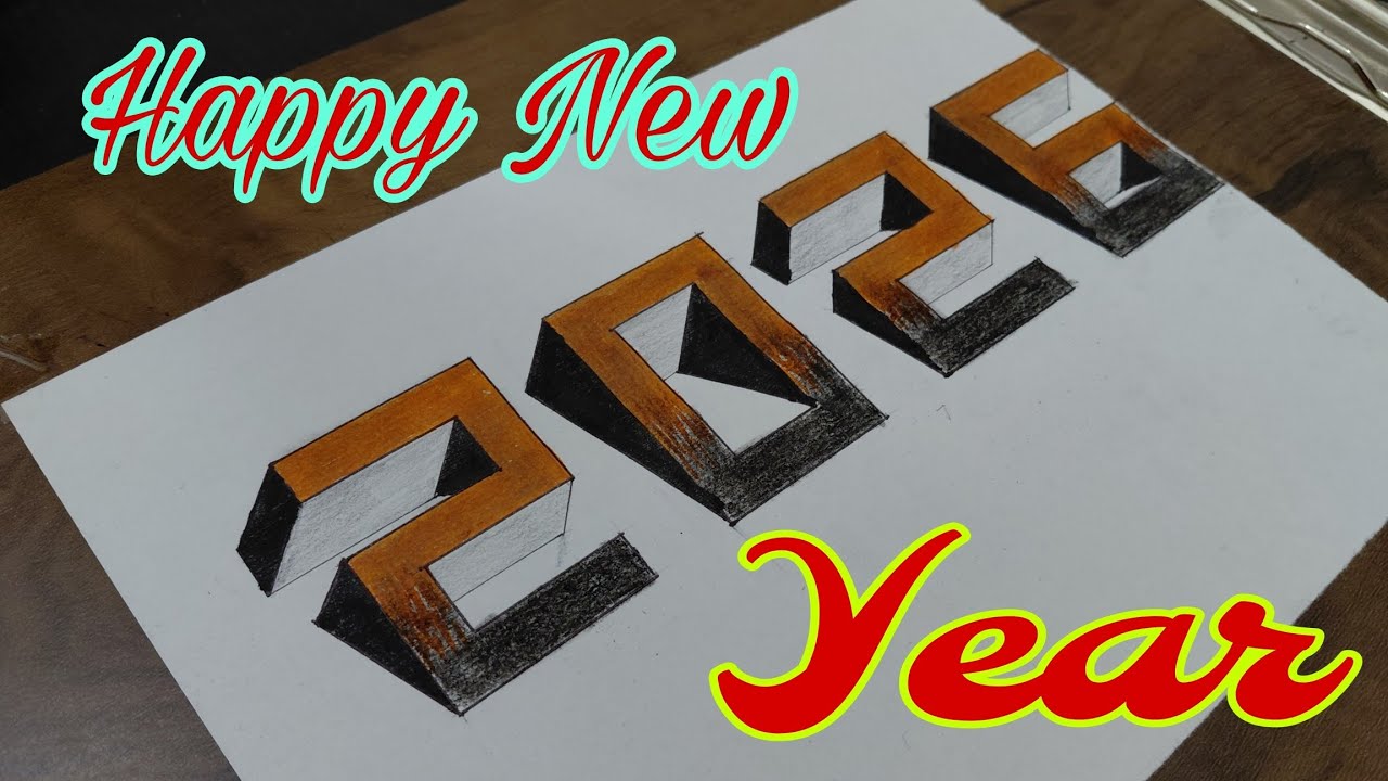 Happy New Year 2026 !! illusion Drawing 