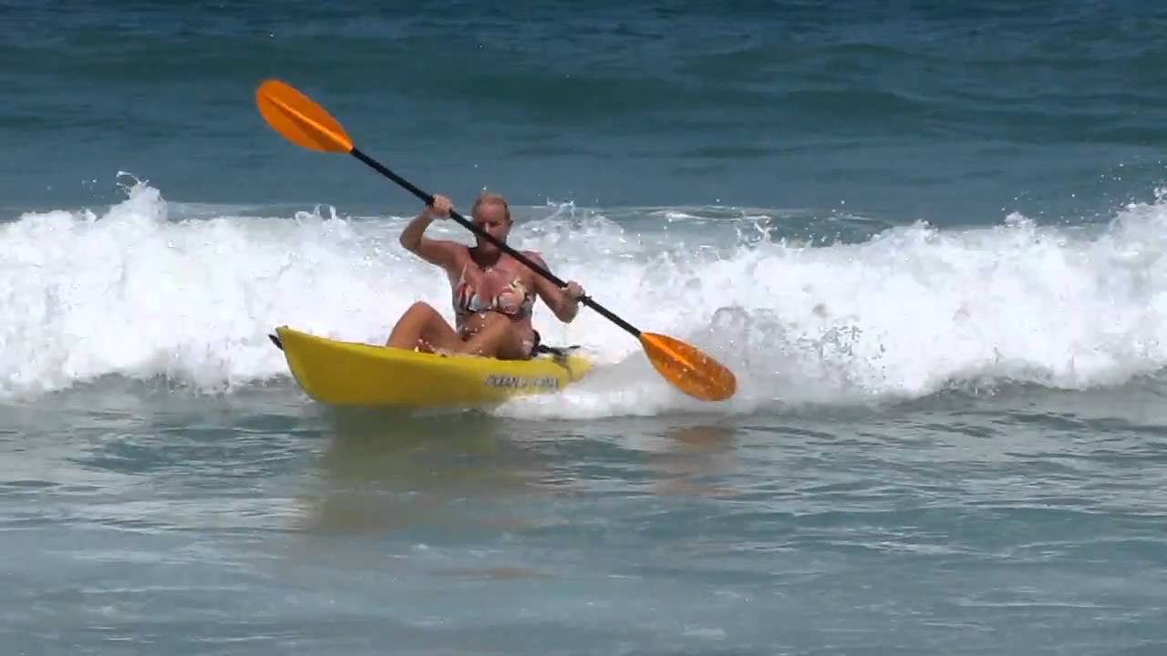 Kayak Ocean Surfing at Jensen Beach Florida april 2011 2nd run