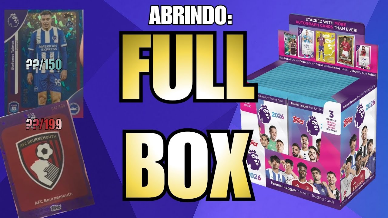 A primeira do ano! Cartas Serializadas + Gold Lion! - Topps Premier League 2026!