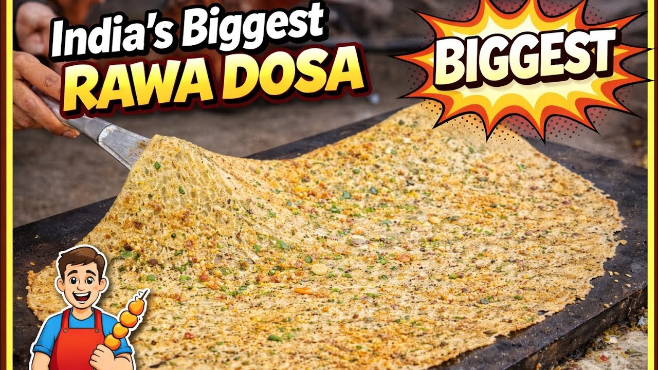 India's Biggest Rawa dosa Making | Live Street Food Making 