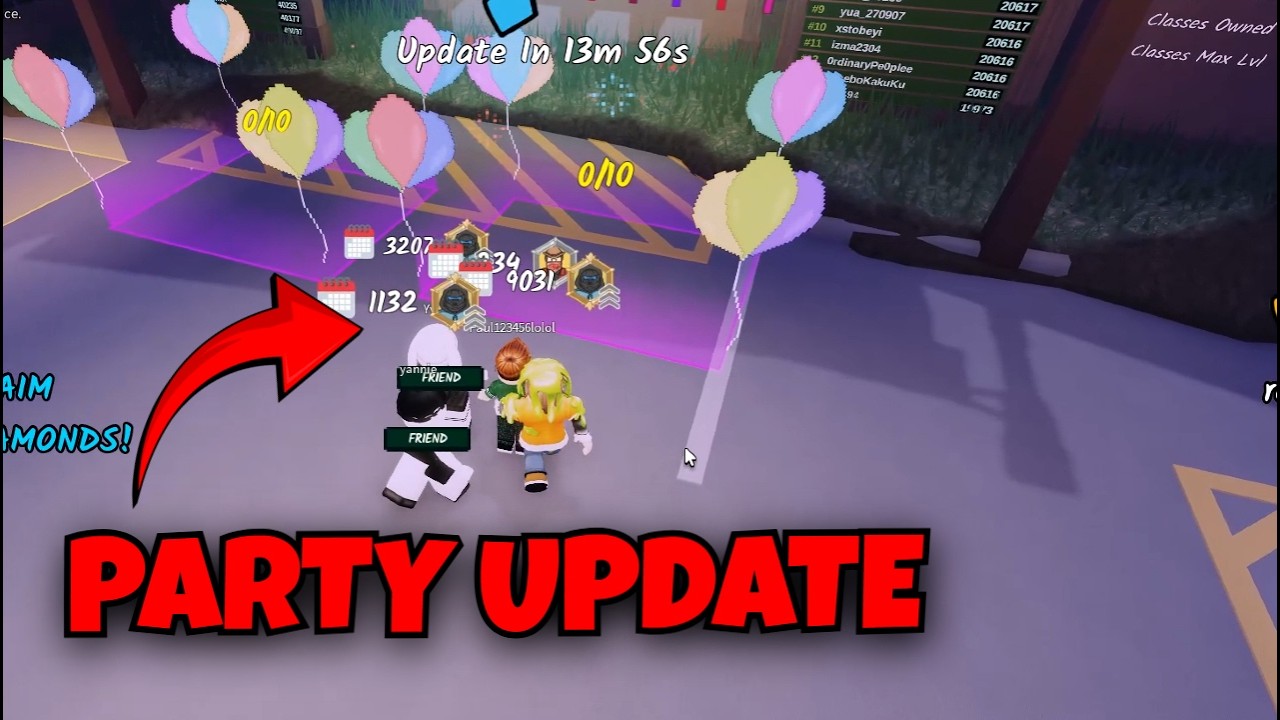 PARTY UPDATE 🎉 in 99 Nights in The Forest | 2x Diamonds Update