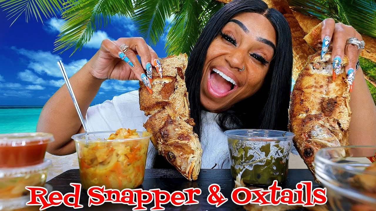 Fried Red Snapper and Oxtails Mukbang | by Bloveslife