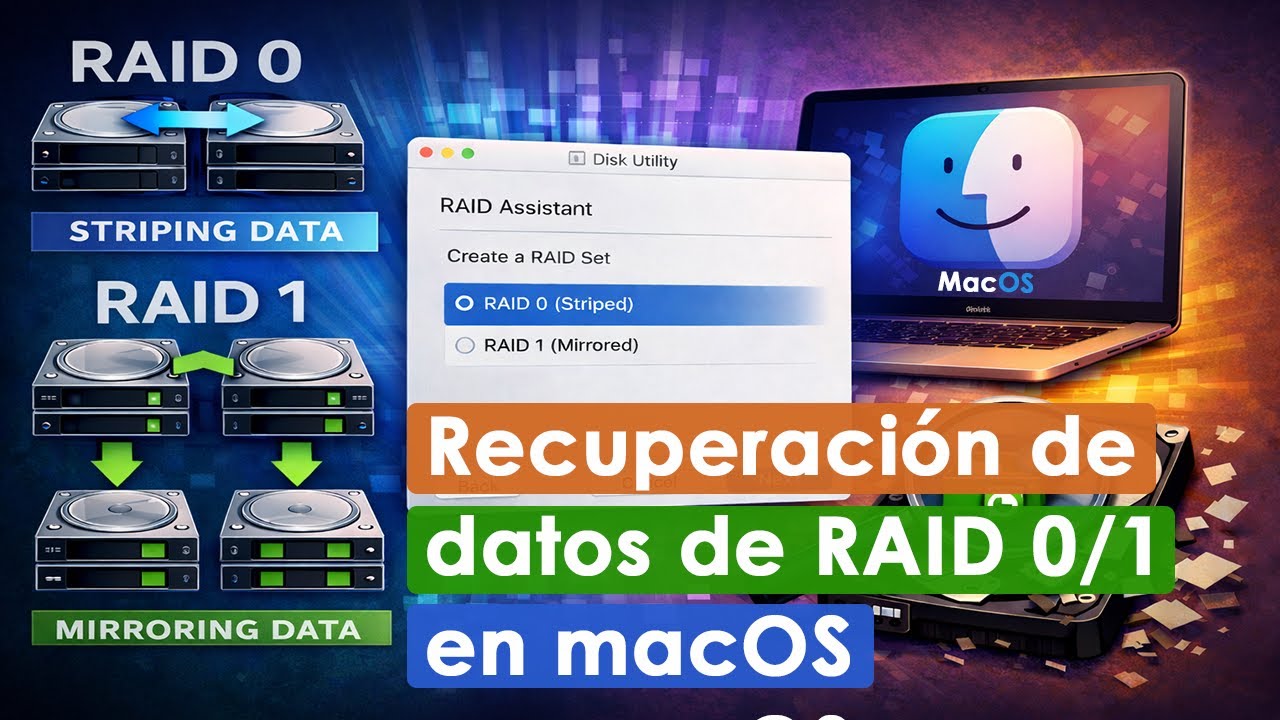 Cómo recuperar datos de un RAID 0/1 creado con la Utilidad de Discos (Asistente RAID) en macOS