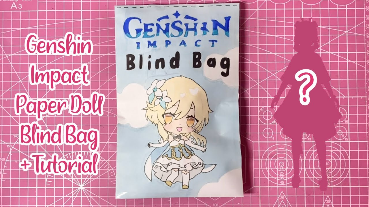 genshin impact 🩵 paper doll DIY blind bag | ASMR | tutorial | + neon sign unboxing | sanriolve