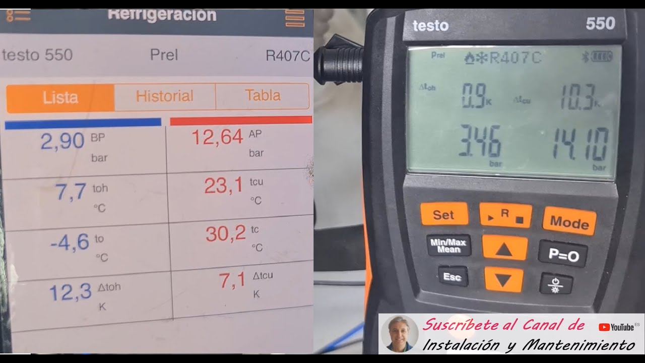 🥶👉TESTO 550. Carga de gas por recalentamiento🫕