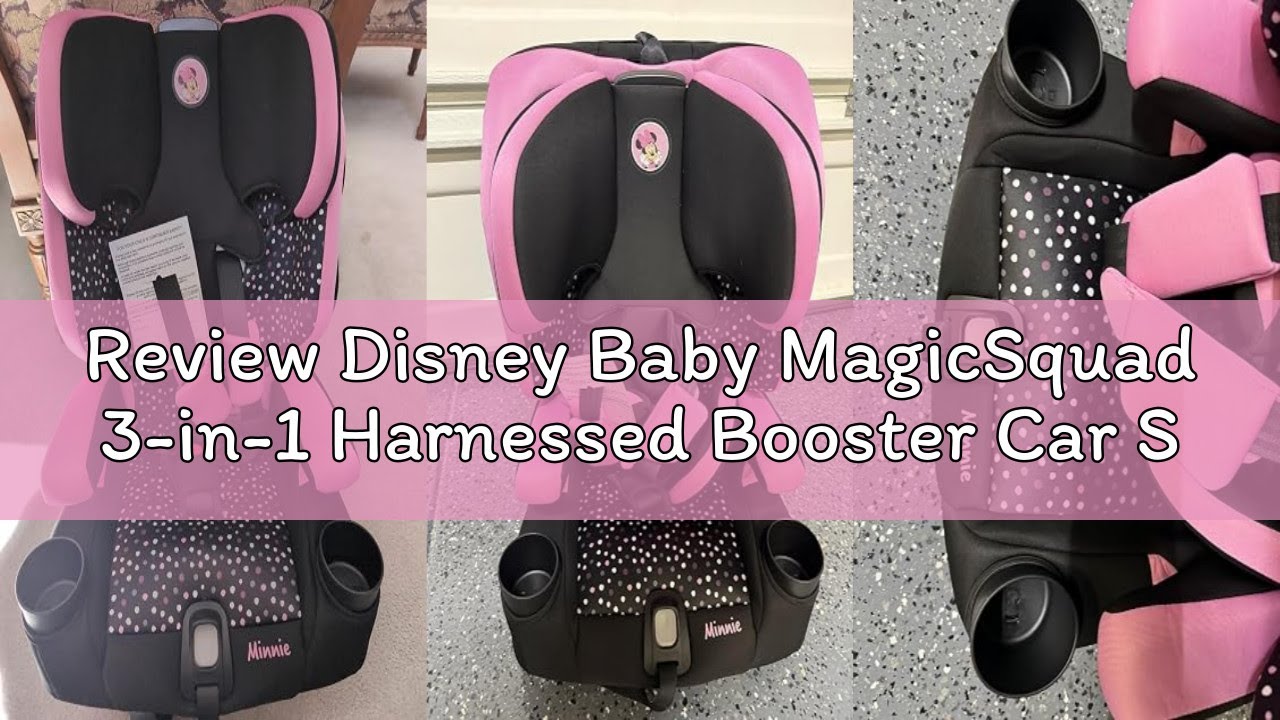 Review Disney Baby MagicSquad 3-in-1 Harnessed Booster Car Seat, Minnie Dot Party