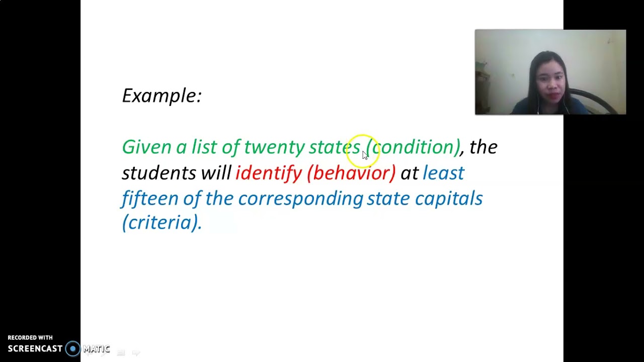 Formulating Objectives