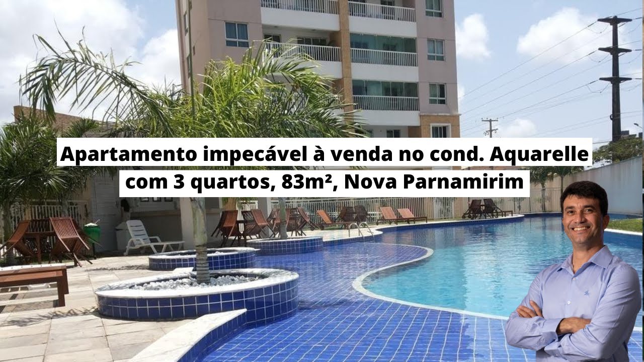 Belíssimo apartamento à venda com 3 quartos, 83m², no Aquarelle Cond. Club em Nova Parnamirim/RN
