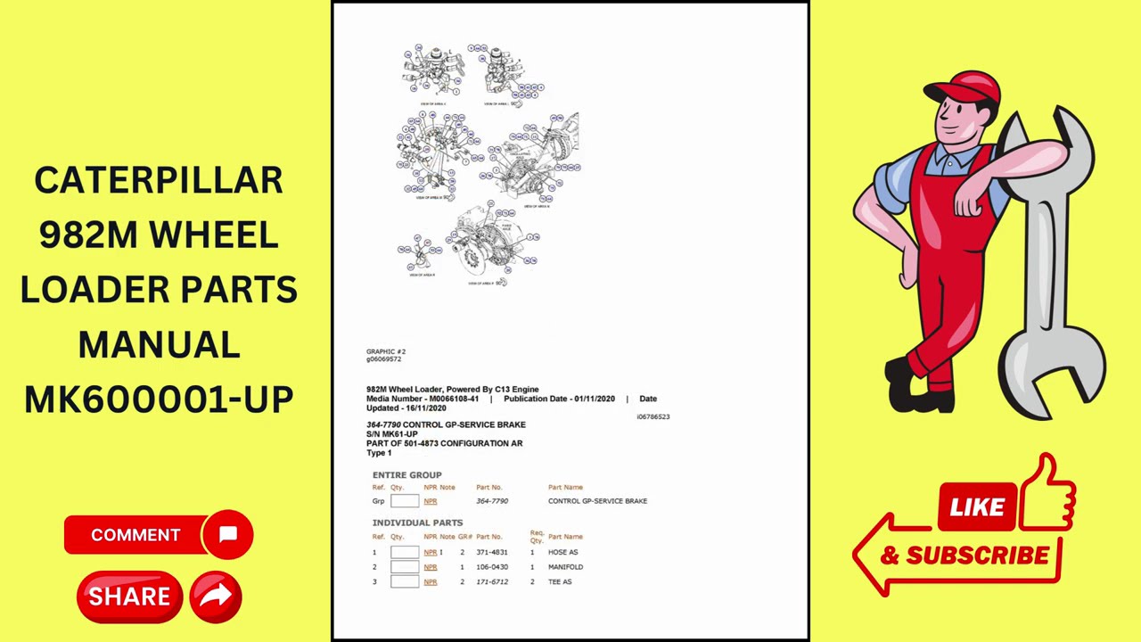 CATERPILLAR 982M WHEEL LOADER PARTS MANUAL MK600001-UP