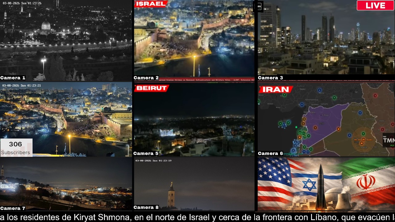 🔴 Cámara en Vivo - Irán, Jerusalén y Dubai, Tel Aviv, Spain || Fuerte Ataque - Guerra EE.UU, Israel