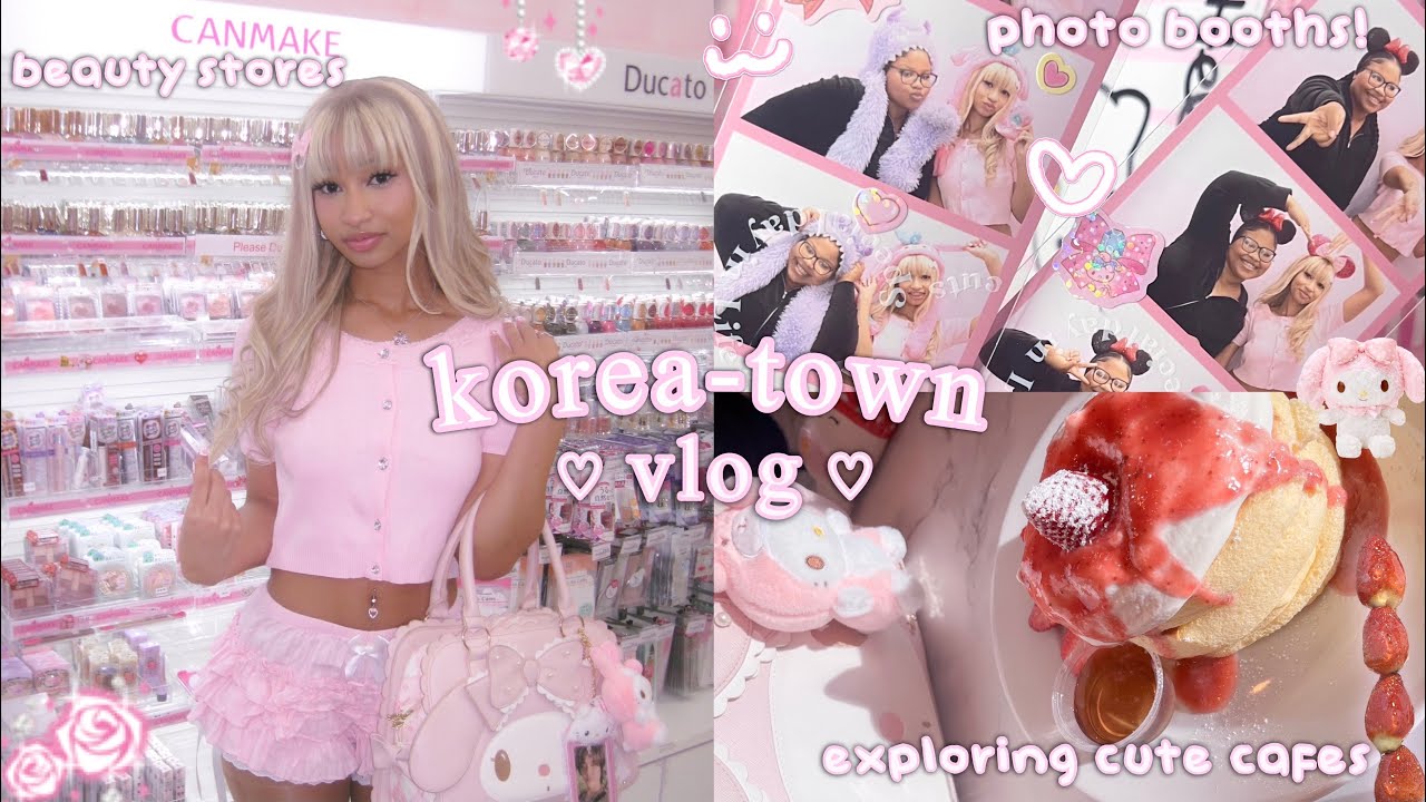 Видеоблог об изучении корейского квартала! ♡ фотобудка, шопинг в Sanrio и бьюти-магазинах, походы...