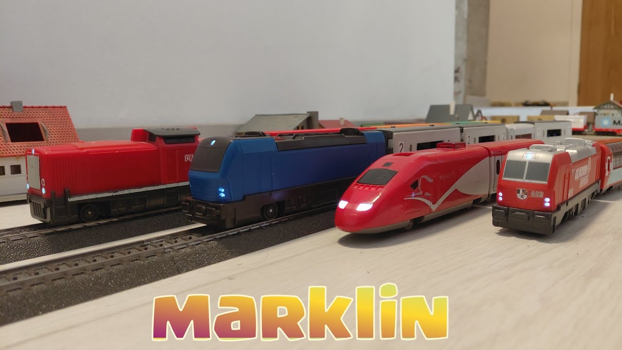 Märklin glacier express, thalsy, blauwe vectron en DB v100