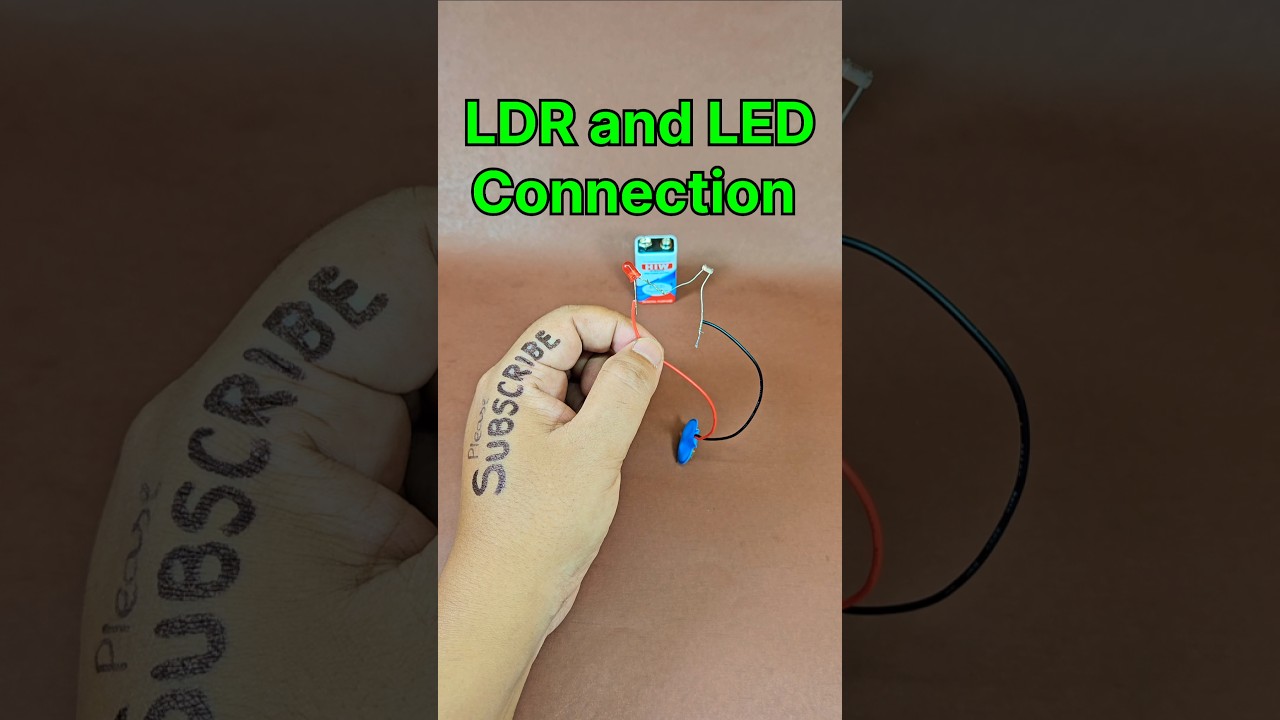 LDR and LED Connection with 9volt Battery ❤️ LDR Sensor Project #diy #ytshorts #shorts