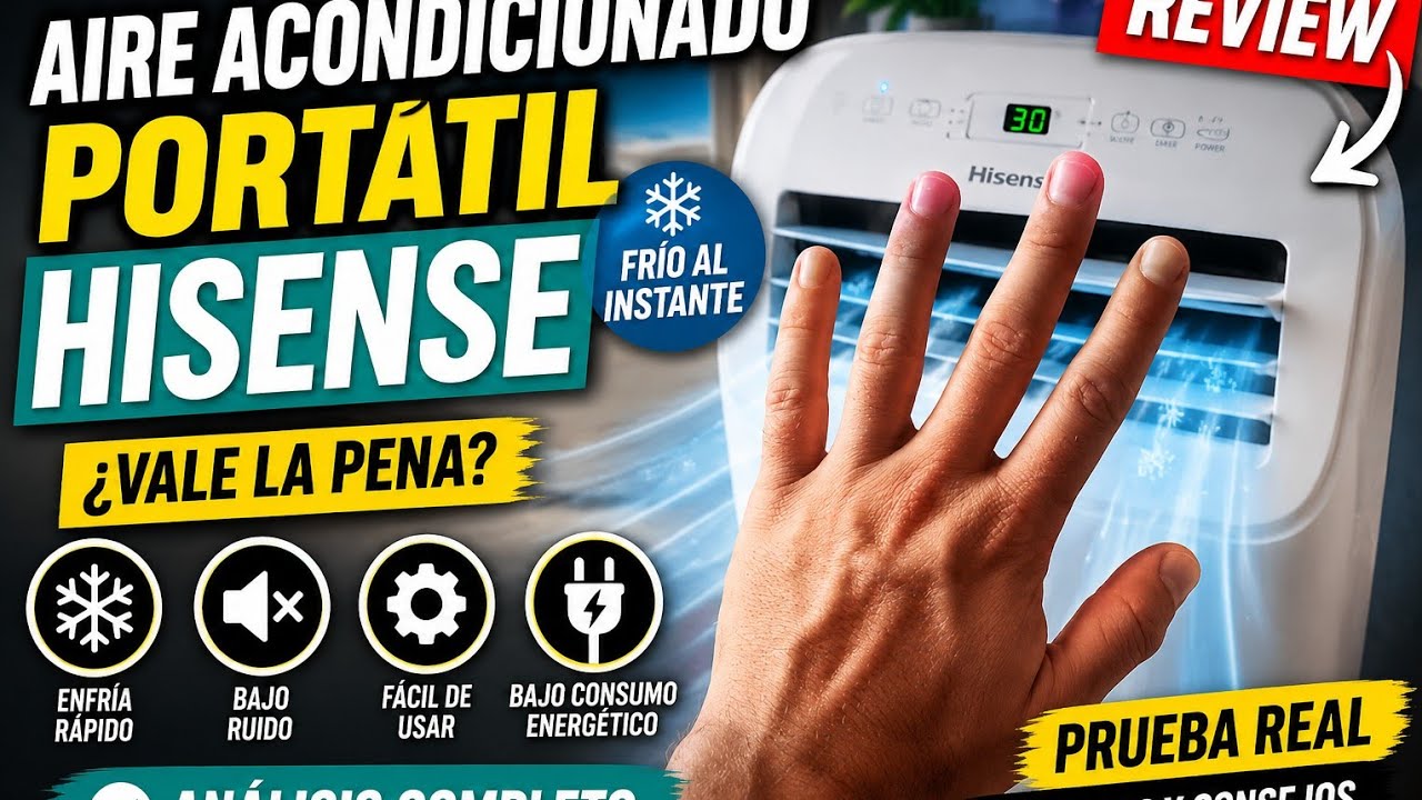 Aire acondicionado portatil HISENSE | Instalacion y FUNCIONAMIENTO