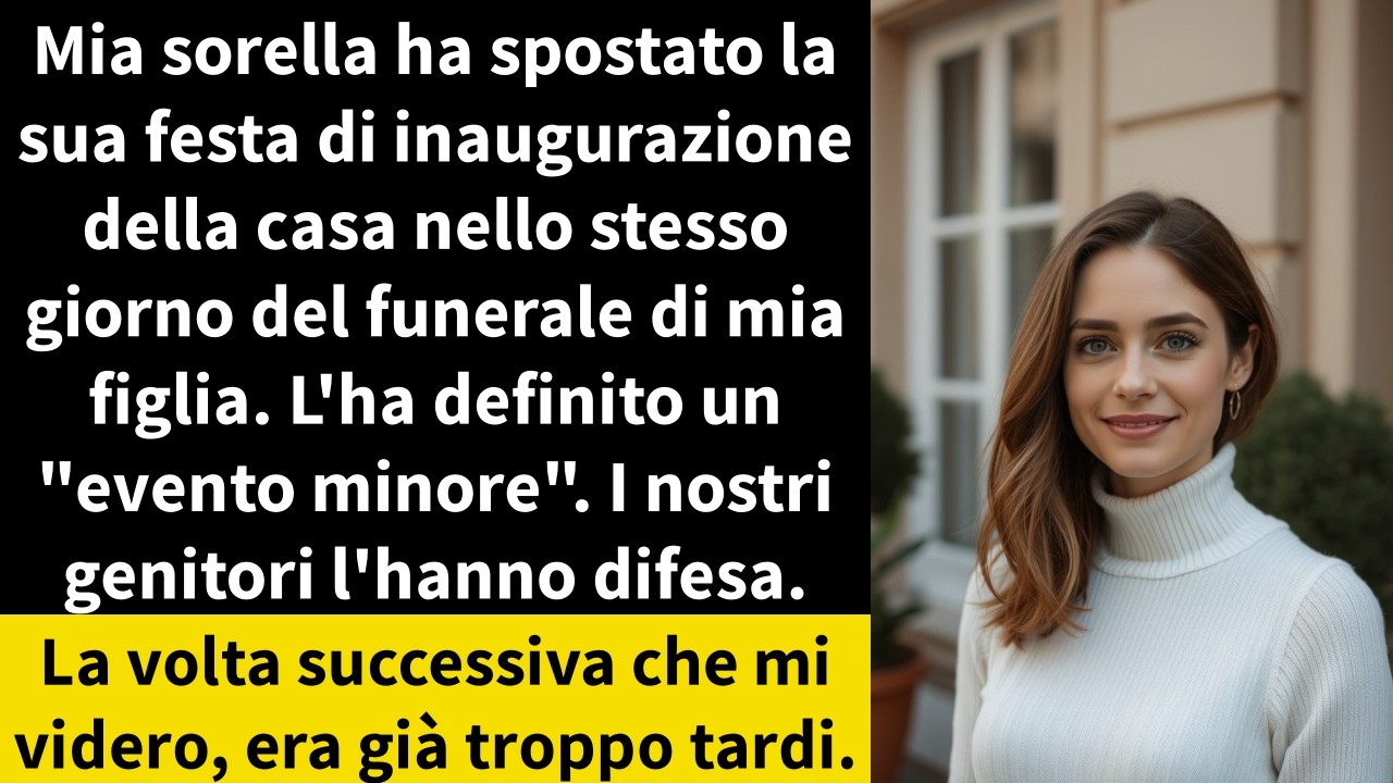 Mia sorella ha spostato la sua festa di inaugurazione della casa nello stesso giorno del funerale