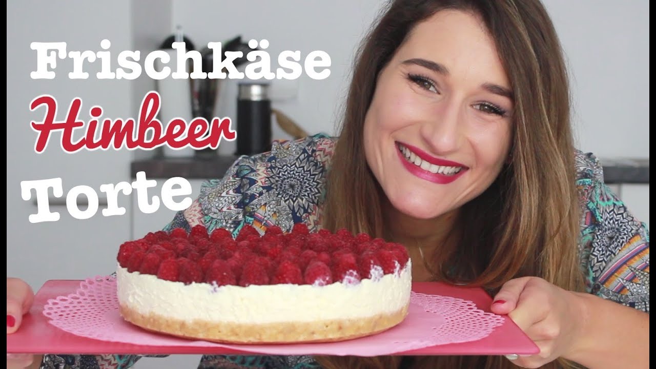 Rezept: Frischkäse-Kuchen mit Himbeeren - Ohne Backen / Kühlschranktorte