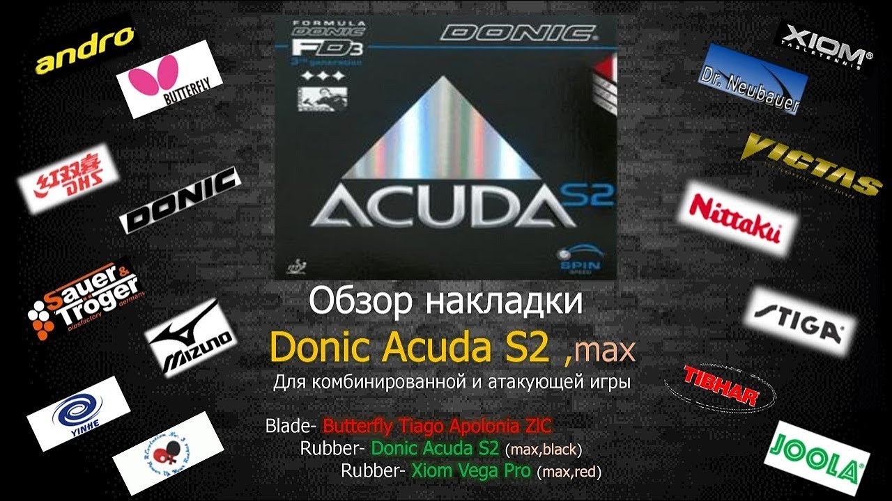 Обзор накладки Donic Acuda S2/Review of rubber Donic Acuda S2