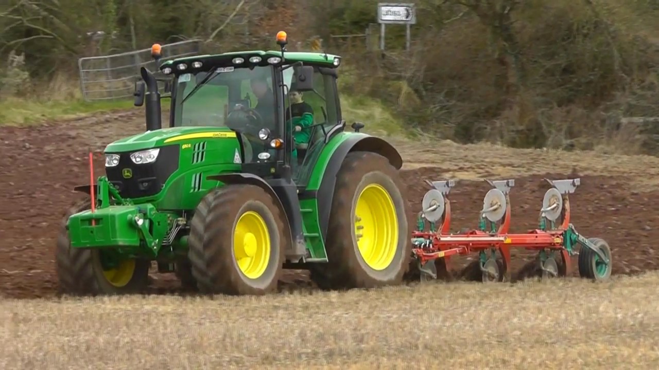 John Deere 6150R Ploughing, Cork