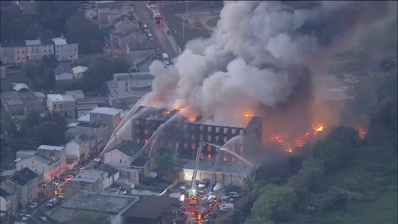 Massive fire rips through warehouse, damages other buildings in Pennsylvania