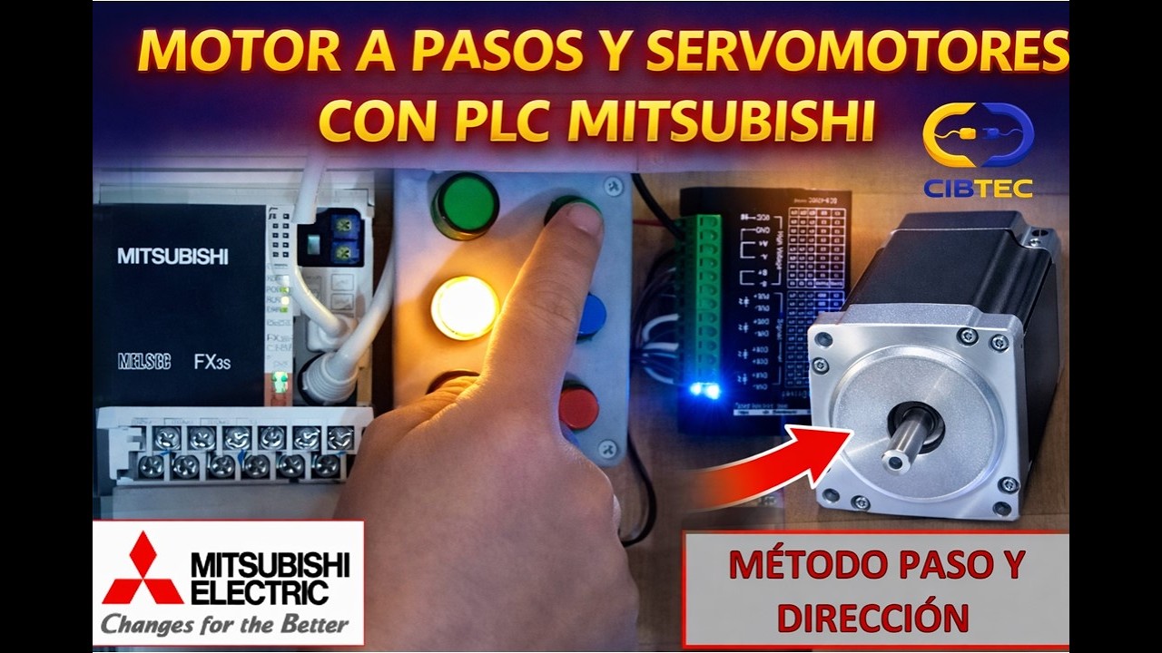 Controlar motor a pasos y servomotores con PLC Mitsubishi (metodo paso y dirección)