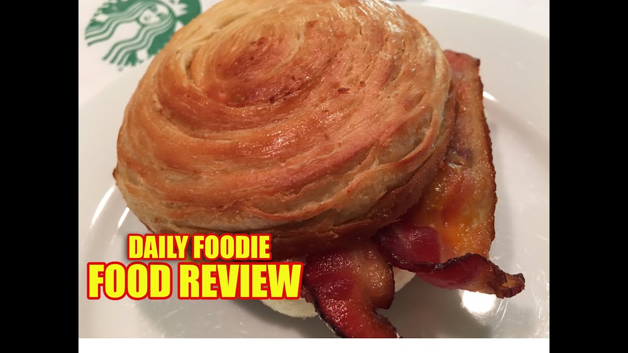 Double Smoked Bacon Sandwich Review - Starbucks La Boulange Cheddar & Egg Unwrapping #foodreview