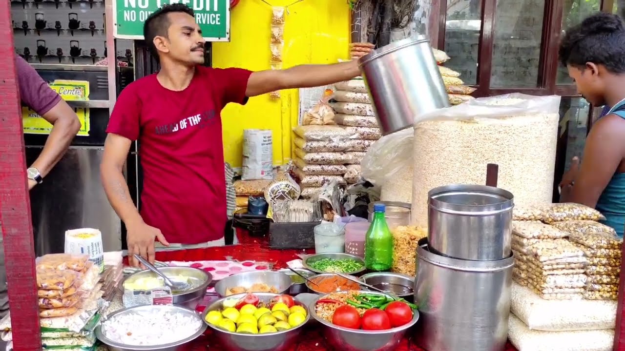 Unique Style Jhal Muri Making in Kolkata - Indian Street Food