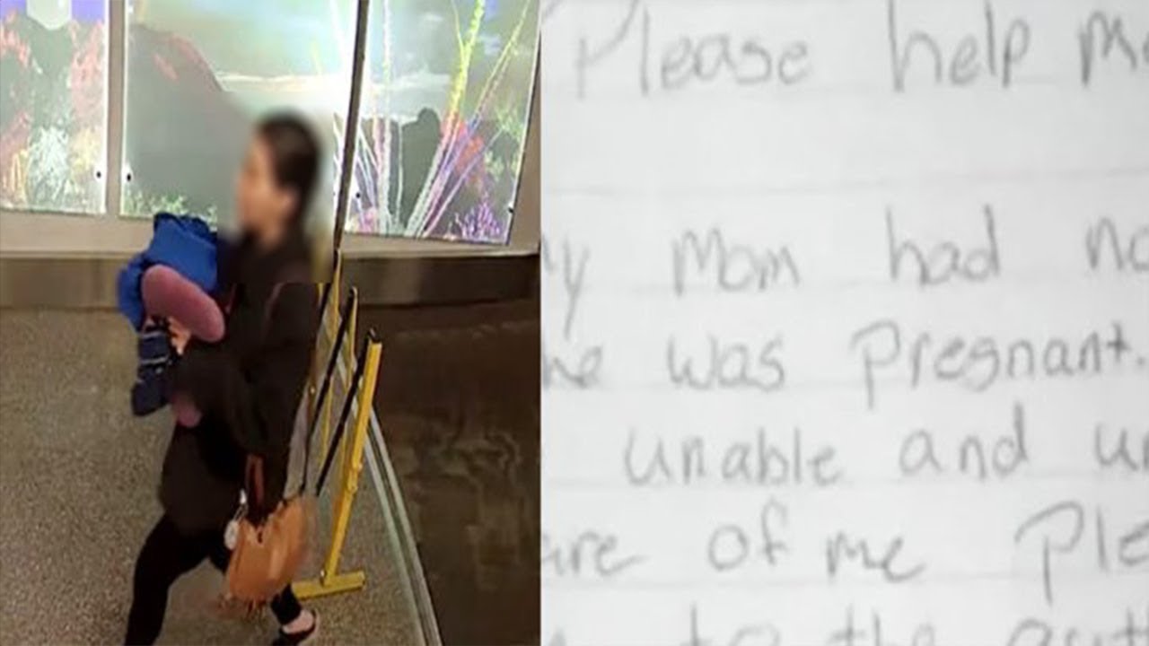 Gruaja la femijen ne banjon e aeroportit me nje shenim. Policet duan ta gjejne ate urgjentisht