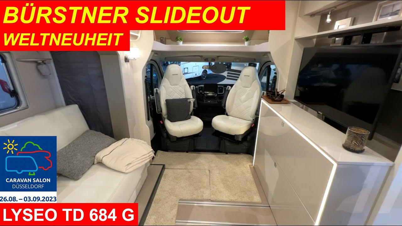 SLIDEOUT & WELTNEUHEIT bei Bürstner. Lyseo TD 684 G LOUNGE, ein Teilintergrieter mit SlideOut!