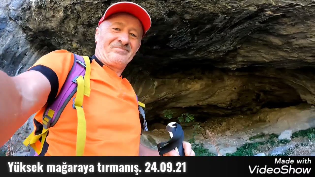 Yüksek rakımlı tarihi mağaraya tırmanış.